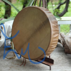 12&quot; x 3&quot; depth Buffalo hide hand Drum Cherokee made William Lattie comes w/ Certificate of Authenticity FREE US SHIPPING