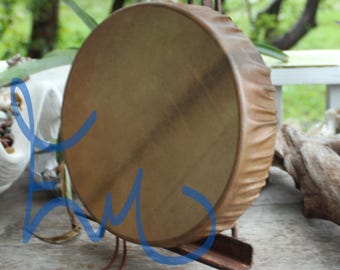 12&quot; x 3&quot; depth Buffalo hide hand Drum Cherokee made William Lattie comes w/ Certificate of Authenticity FREE US SHIPPING