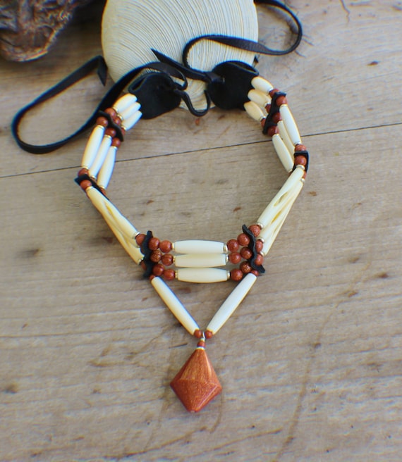 Buy Native Choker W Pointed Goldstone Teardrop Pendant Native