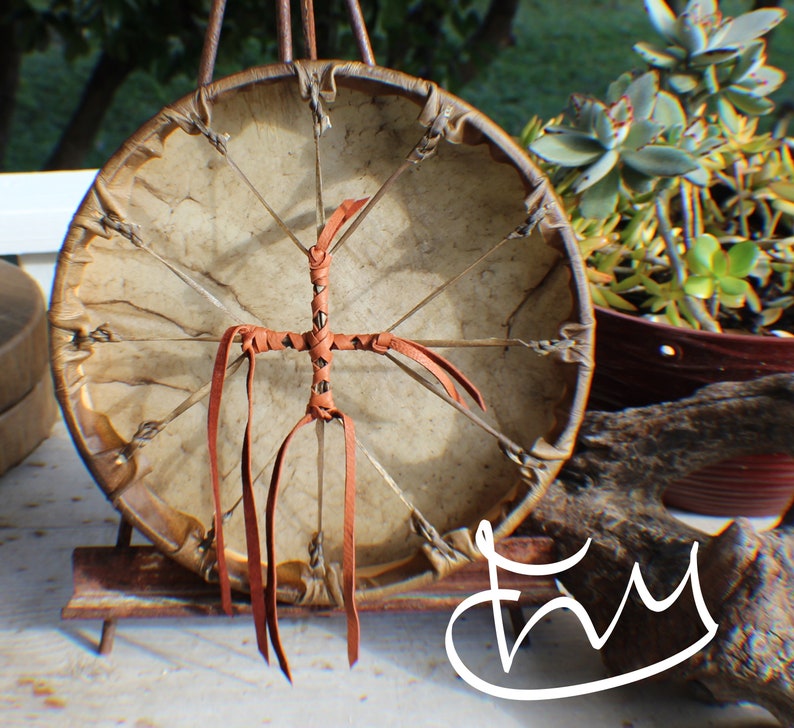 12 Buffalo Hide Hand Drum Native Made William Lattie Etsy