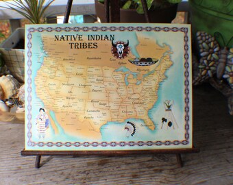 Set of 10 Large Postcards 5 Native Tribe Maps & 5 Symbols of The Native Nations FREE US SHIPPING
