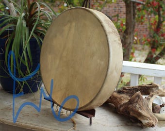 16" Deer Hide Hand Drum Native Made William Lattie Cherokee comes w/ Certificate of Authenticity FREE US SHIPPING