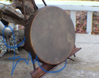 10" Native American Buffalo hide hand Drum Cherokee made William Lattie comes w/ Certificate of Authenticity FREE US SHIPPING