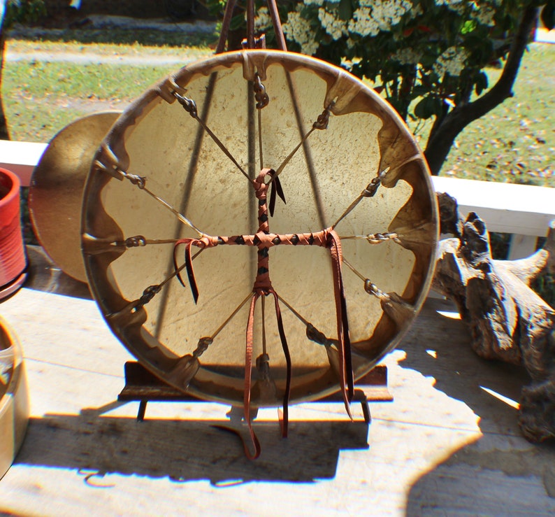 14 Elk Hide Hand Drum Native American Made William Etsy