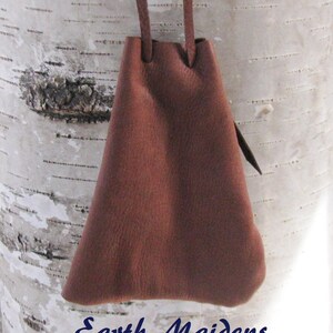 Deer Leather Medicine Bag 5"h x4" w Mahogany William Lattie Cherokee Certificate of Authenticity FREE US SHIPPING bild 2
