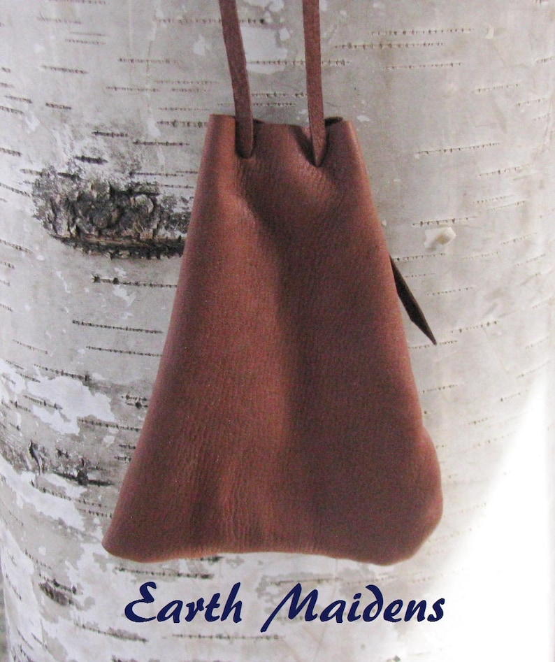 Deer Leather Medicine Bag 5"h x4" w Mahogany William Lattie Cherokee Certificate of Authenticity FREE US SHIPPING bild 2