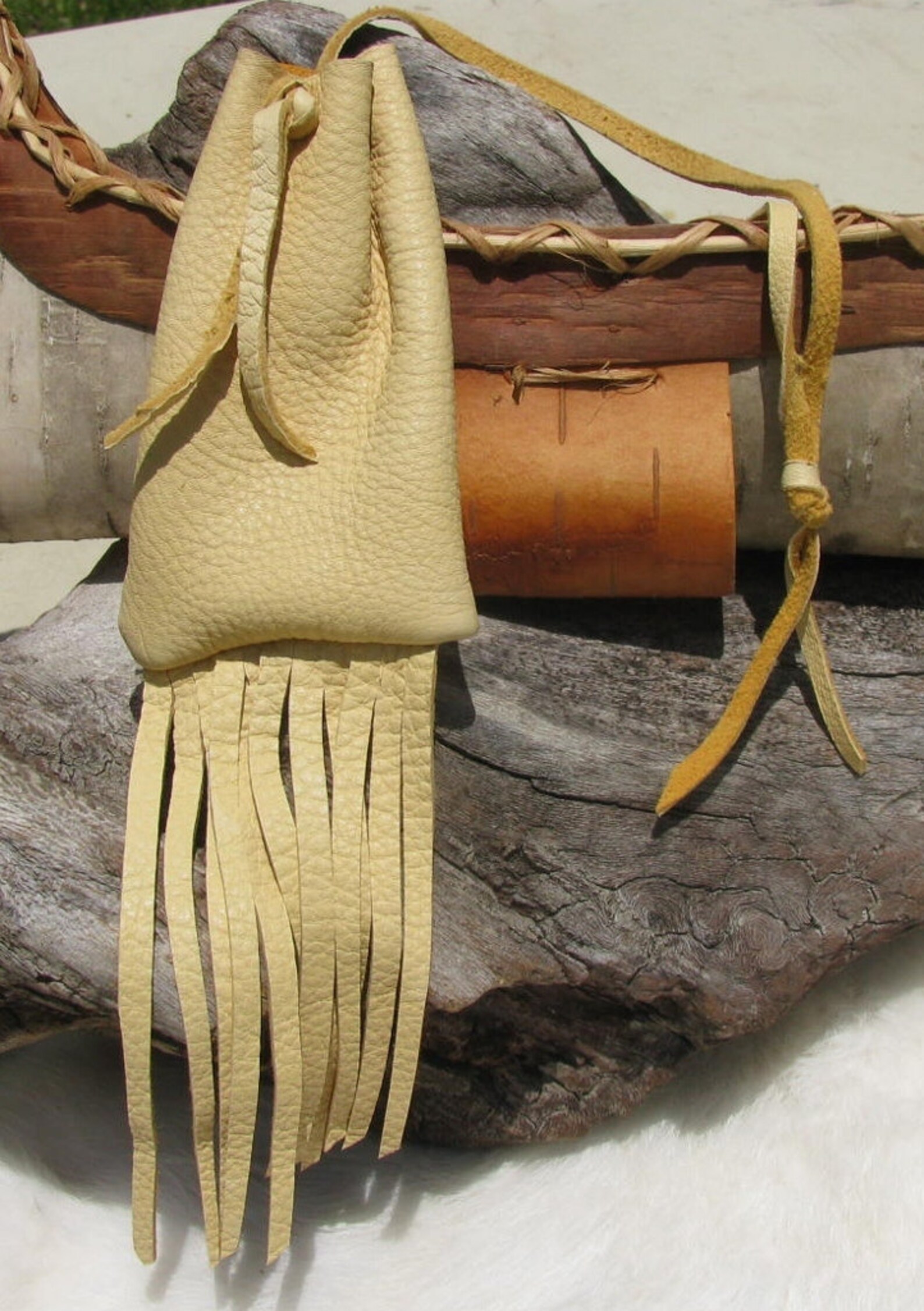 Native American Made Deer Leather Medicine Bag Size 4 h Etsy