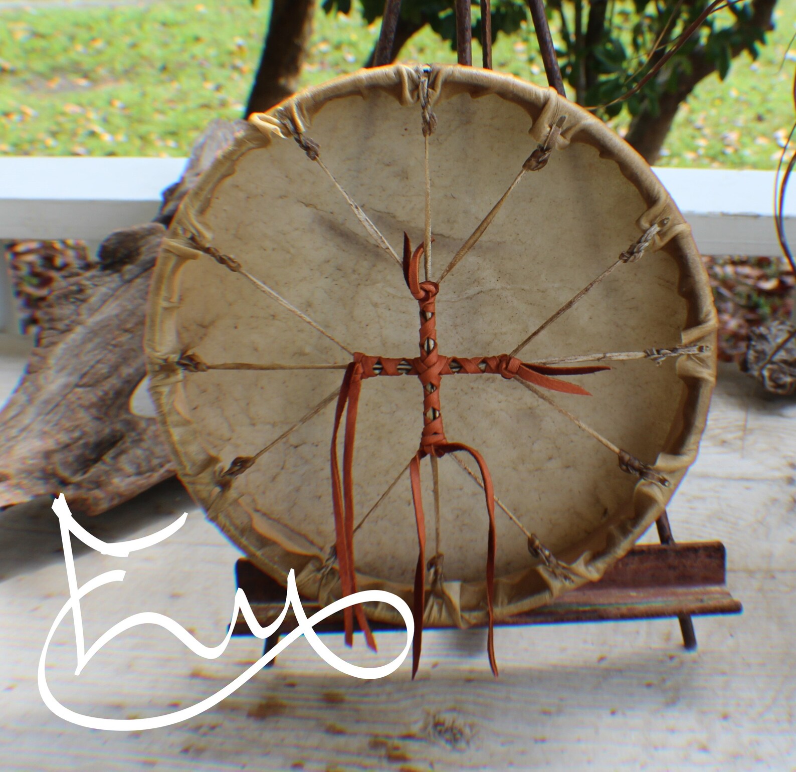 12 Elk Hide Hand Drum Native American Made William Etsy