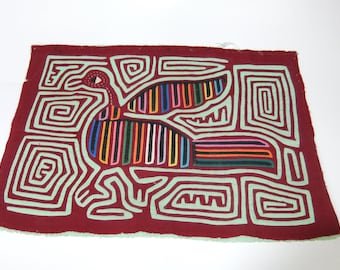 Vintage Mola Panel Large Bird