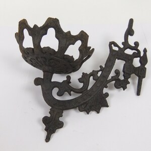 Vintage Cast Iron Wall Sconce Oil Kerosene Lamp Holder