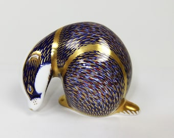 Royal Crown Derby Badger Paperweight Figurine