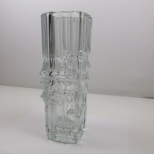 Vladislav Urban Sklo Union by Rosice Glassworks Czech Clear Glass Vase