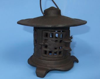 Vintage Cast Iron Pagoda Garden Lanterns