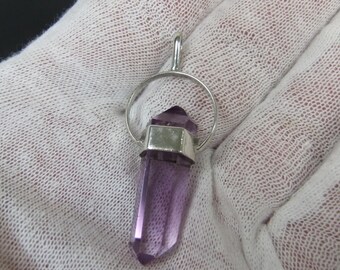 Sterling Silver 925 Amethyst Crystal Pendant