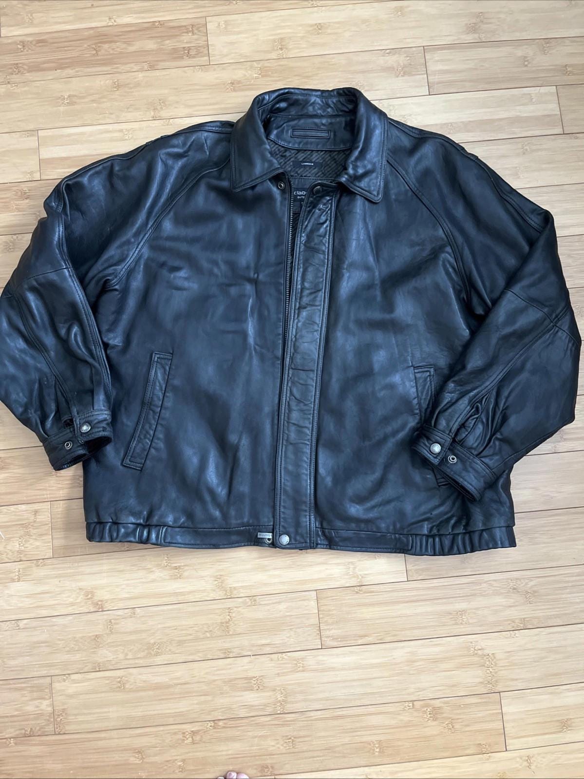 Vintage Claiborne Mens Leather Jacket - Etsy Vintage Claiborne Mens Leather Jacket - Etsy