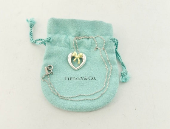 Authentic Tiffany & Co. Heart Gold Bow Necklace S… - image 10