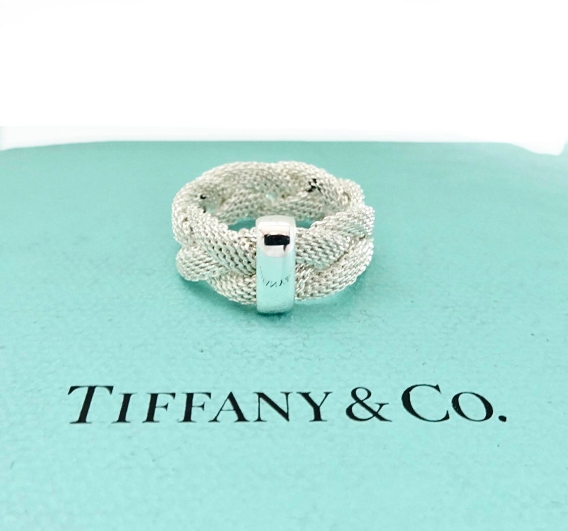 Tiffany & Co Somerset Mesh Ring in sterling Sterling Silver - Ruby Lane