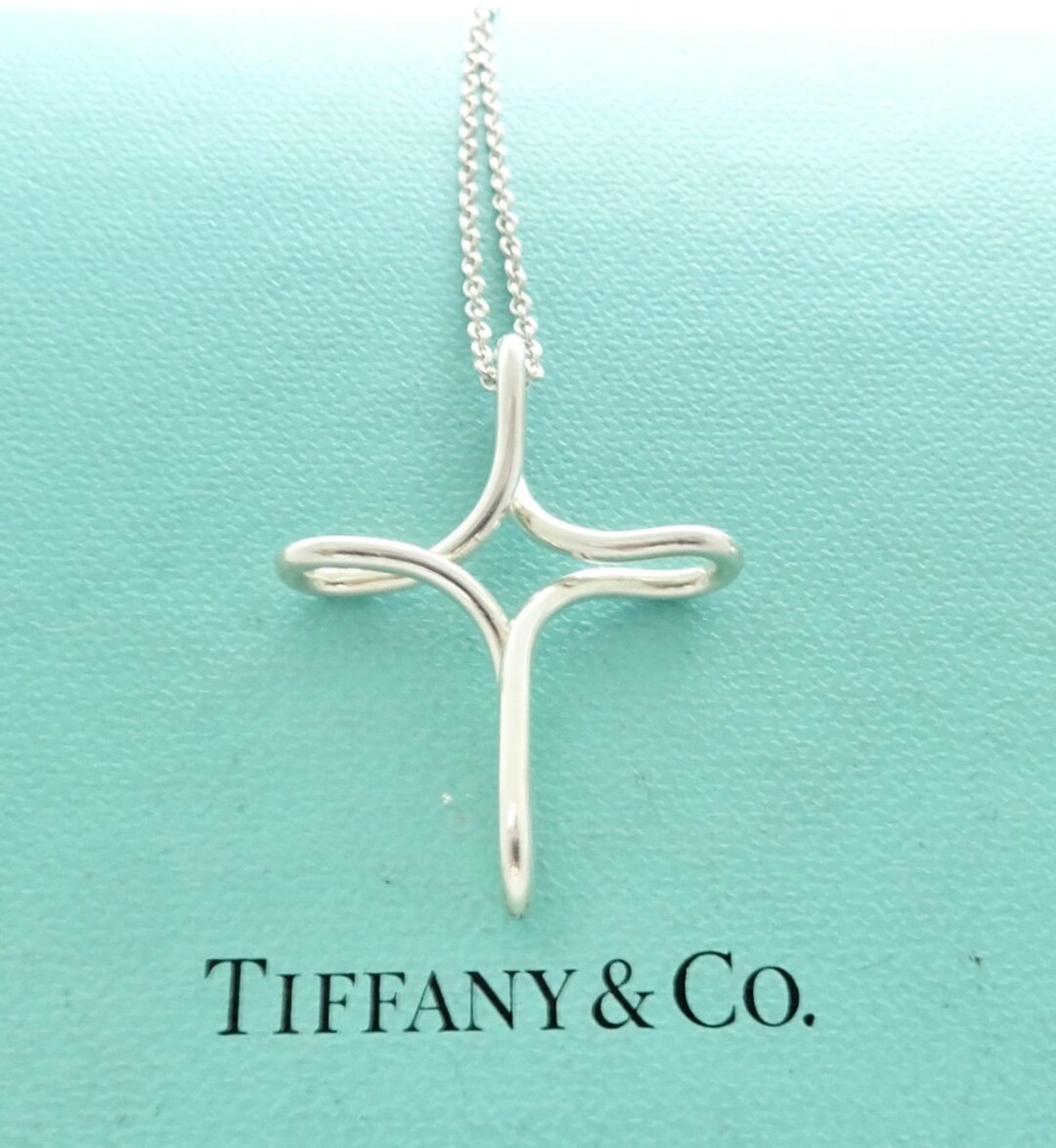 Authentic Tiffany & Co. Elsa Peretti Infinity Cross Pendant Necklace