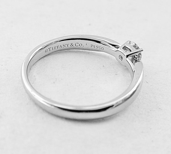 Authentic Tiffany & Co. Diamond Ring Platinum Sol… - image 4