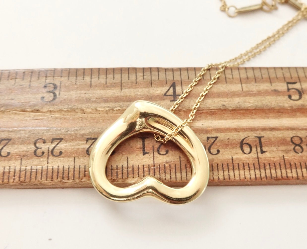 Authentic Tiffany & Co Elsa Peretti Open Heart Necklace 22mm