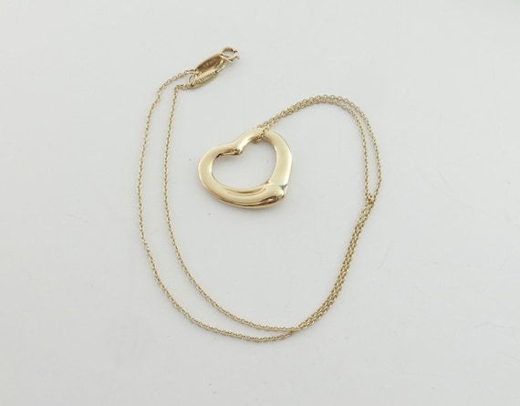 Authentic Tiffany & Co Elsa Peretti Open Heart Necklace 22mm