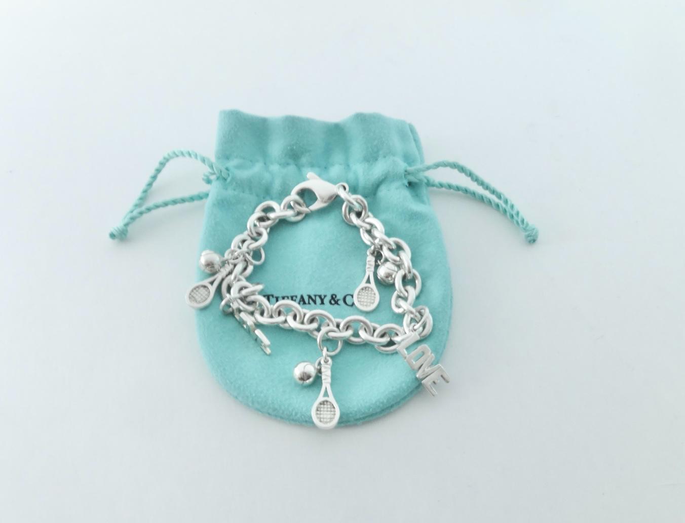 Rare! Authentic Tiffany & Co. Tennis Charm Bracelet Sterling