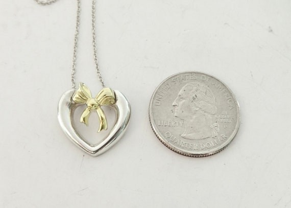 Authentic Tiffany & Co. Heart Gold Bow Necklace S… - image 6