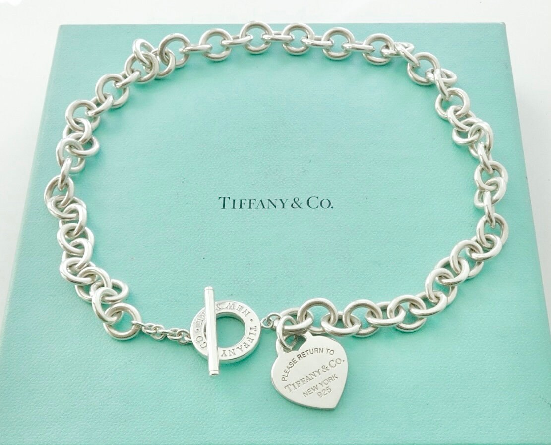 Authentic Return to Tiffany Heart Toggle Clasp Necklace Tiffany