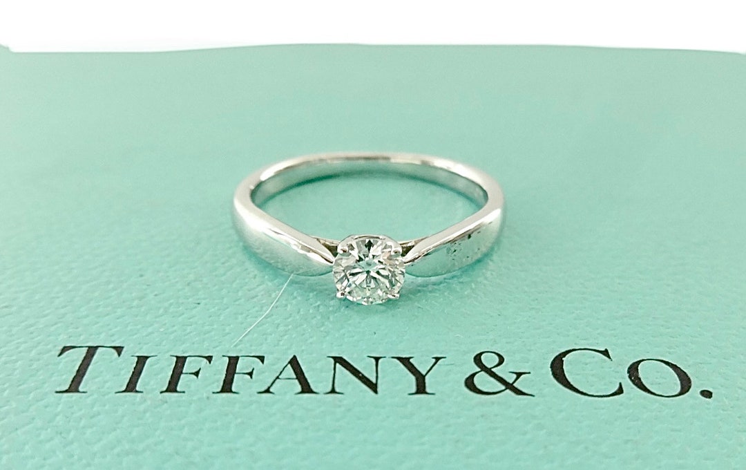 Authentic Tiffany & Co. Diamond Ring Platinum Solitaire