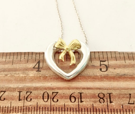 Authentic Tiffany & Co. Heart Gold Bow Necklace S… - image 7