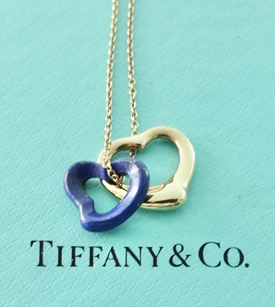 Authentic Tiffany Co Elsa Peretti Open Heart Necklace 12mm 16mm