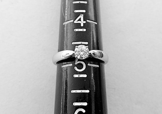 Authentic Tiffany & Co. Diamond Ring Platinum Sol… - image 5