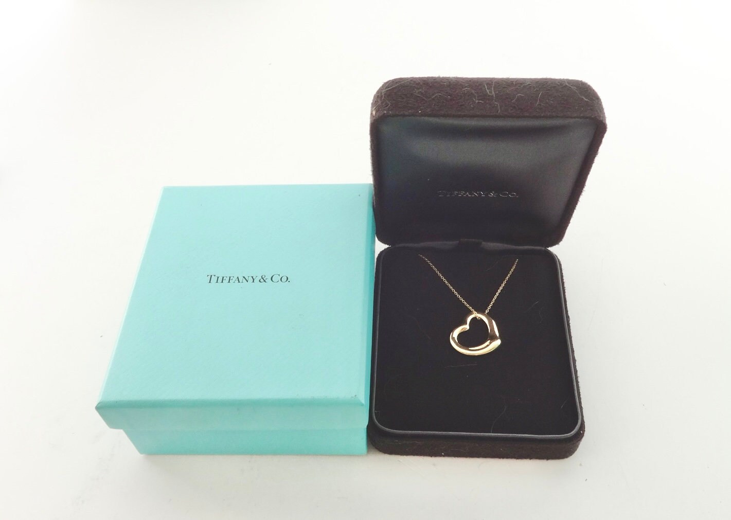 Authentic Tiffany & Co Elsa Peretti Open Heart Necklace 22mm