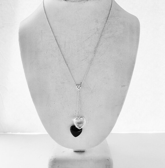 Authentic Tiffany & Co. Onyx Crystal Hearts Neckl… - image 10