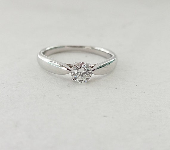 Authentic Tiffany & Co. Diamond Ring Platinum Sol… - image 2