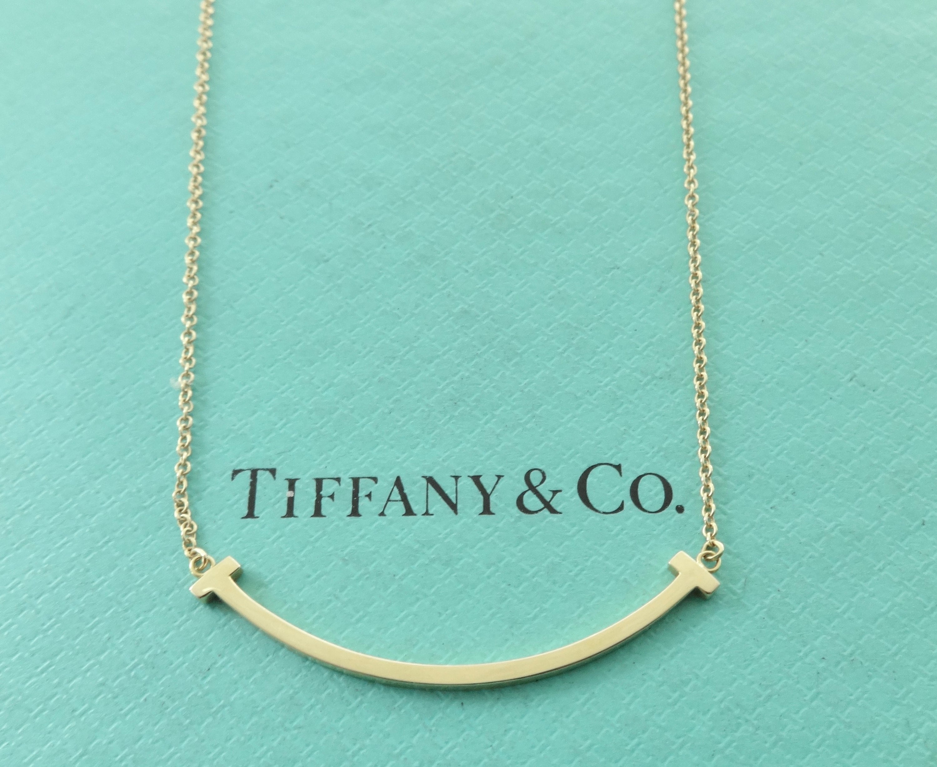 Tiffany & Co. Sterling Silver Tiffany T Smile Pendant Necklace - Yoogi's  Closet