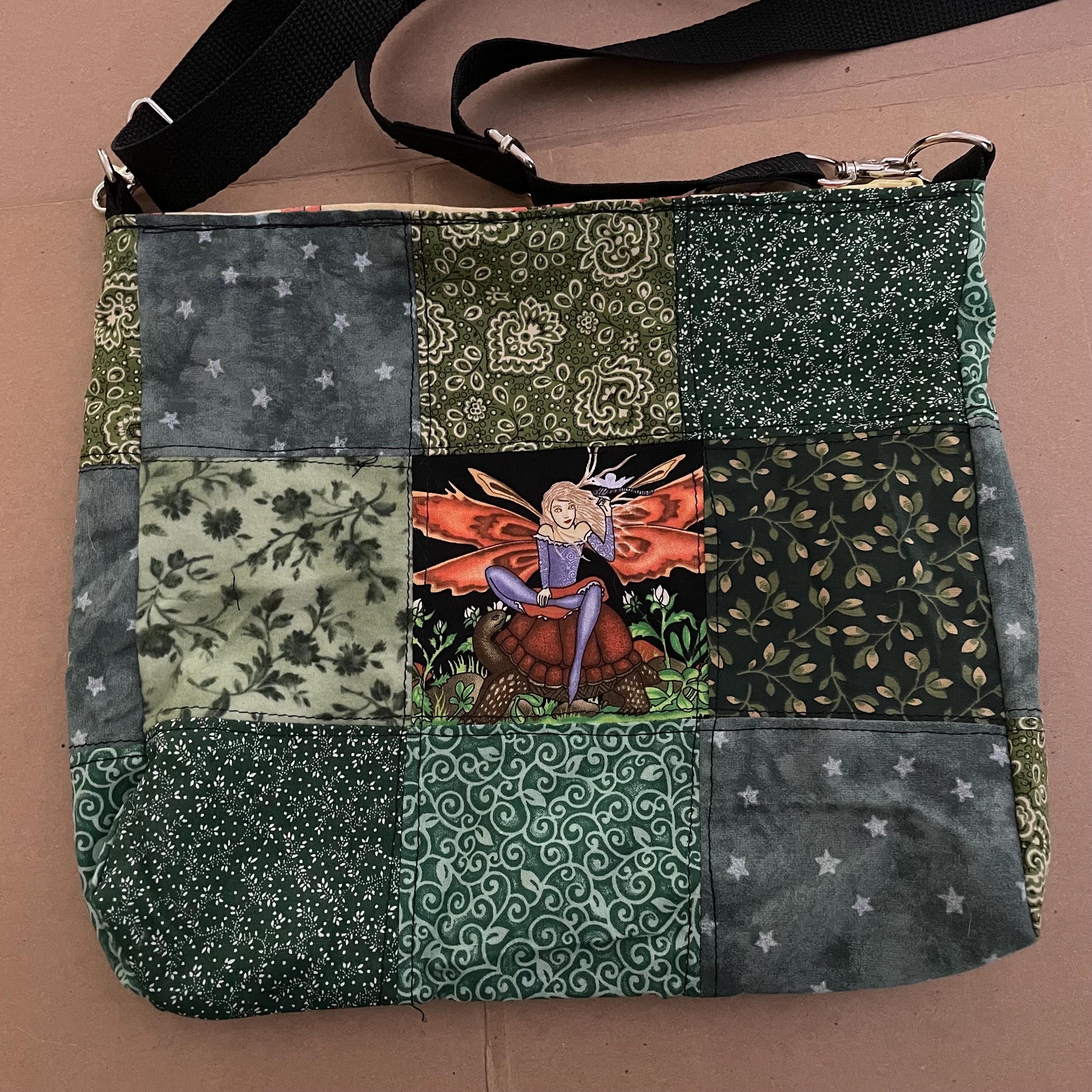 Handmade Green Turtle Leather Backpack Shoulder Bag OOAK Artisan Purse Unique Green Turtle-black Handmade Genuine leather unisex bag (NEW  main image 2