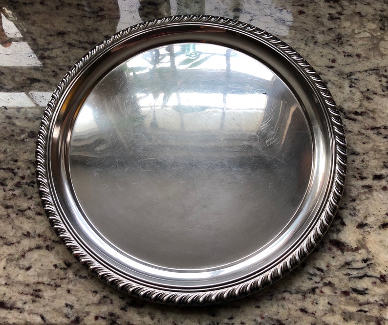 Sterling silver 12 inch tray manufactured by Wallace Sterling Etsy