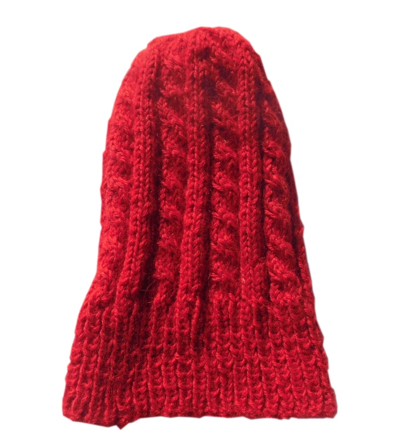 Beanie red Hat 100/% Alpaca Wool Soft Handmade warm boho ethnicBolivia