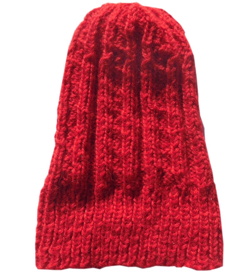 Beanie red Hat 100/% Alpaca Wool Soft Handmade warm boho ethnicBolivia
