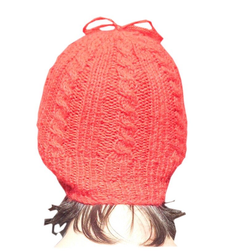 Beanie red Hat 100/% Alpaca Wool Soft Handmade warm boho ethnicBolivia