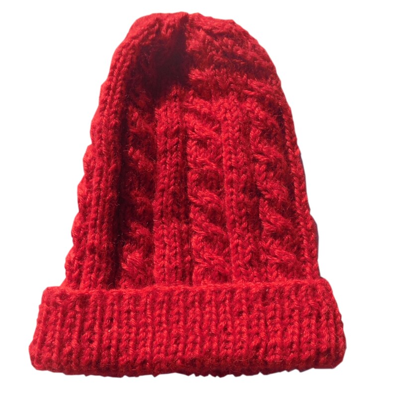 Beanie red Hat 100/% Alpaca Wool Soft Handmade warm boho ethnicBolivia