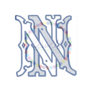 10 inch NN Double Intertwined Vintage Antique Monogram for Embroidery