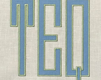 UPDATED 1/1/23* Skinny Guy Appliqué Monogram Alphabet for Embroidery. 3/4.5/6 inch