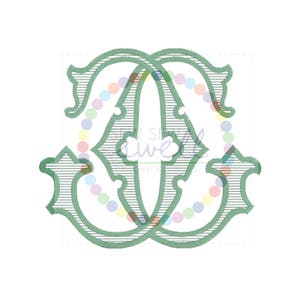 7 inch GG Double Intertwined Vintage Antique Monogram for Embroidery