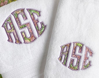 Horizontal Oval Appliqué Monogram Alphabet for Embroidery. 3 sizes.