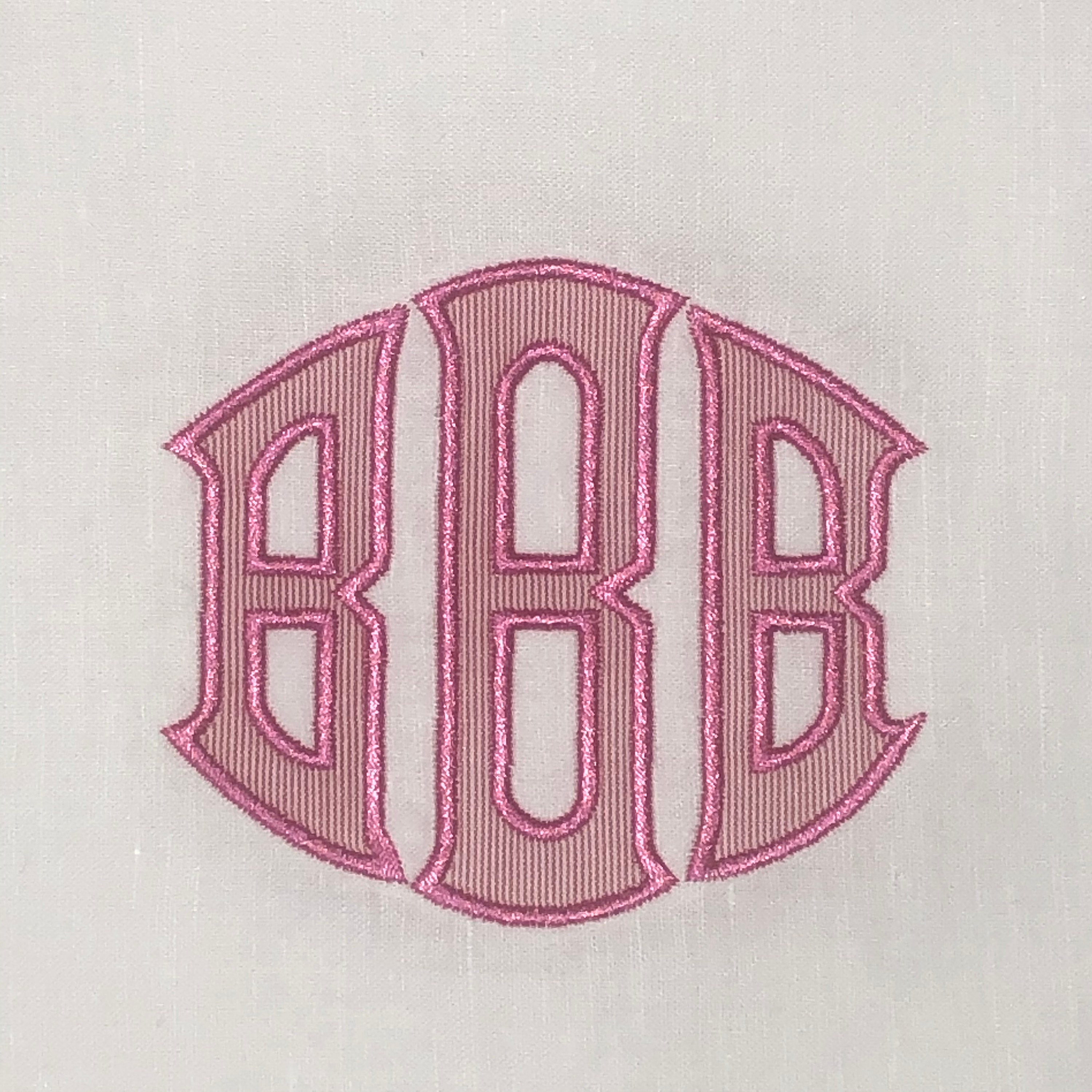Large Horizontal Oval Appliqué Monogram Alphabet for Embroidery - 9 ...