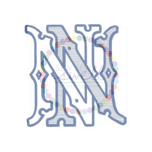 3 inch NN Double Intertwined Vintage Antique Monogram for Embroidery
