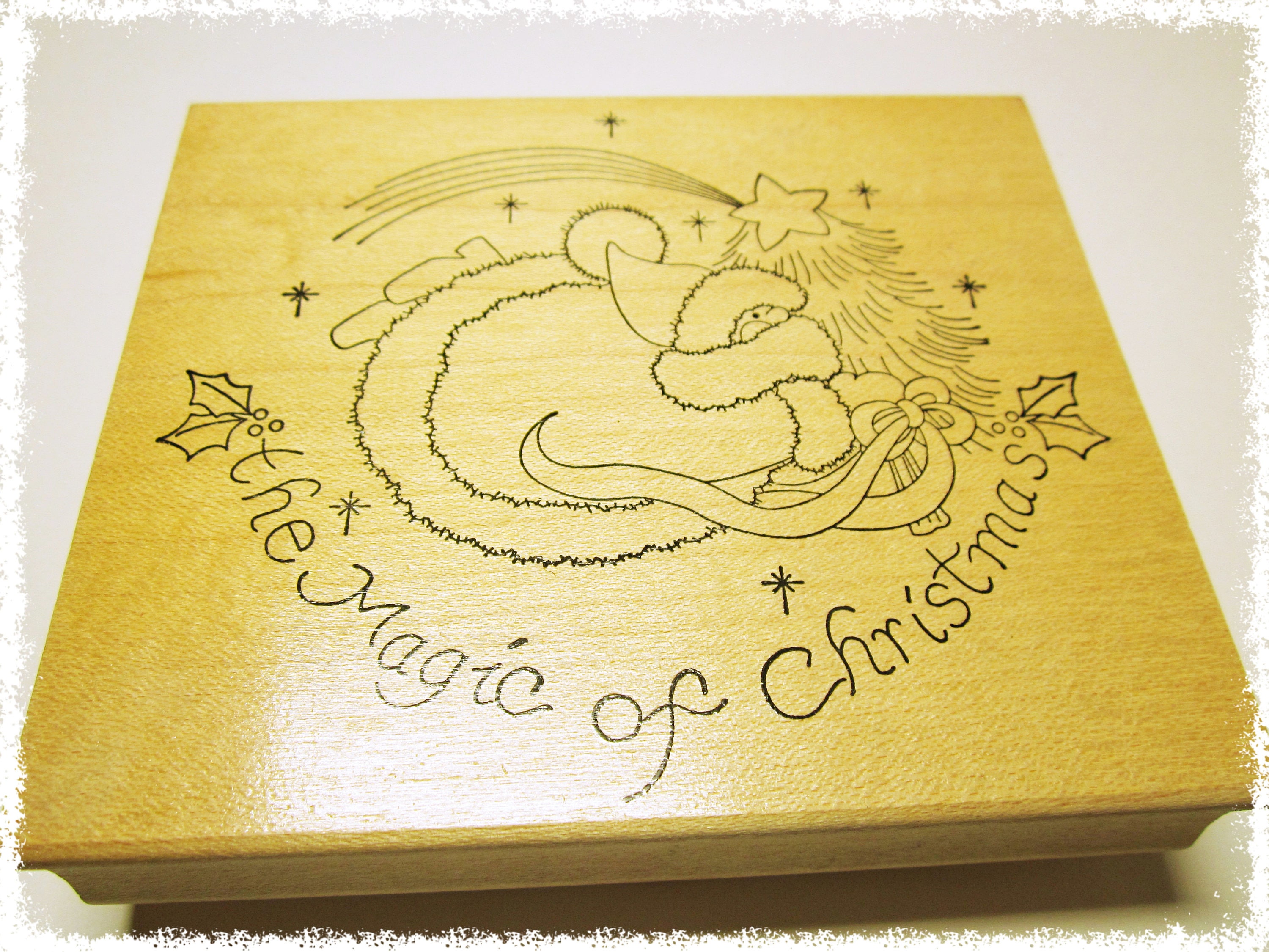 Santa Stamp Large Santa Rubber Stamp Card Making ...