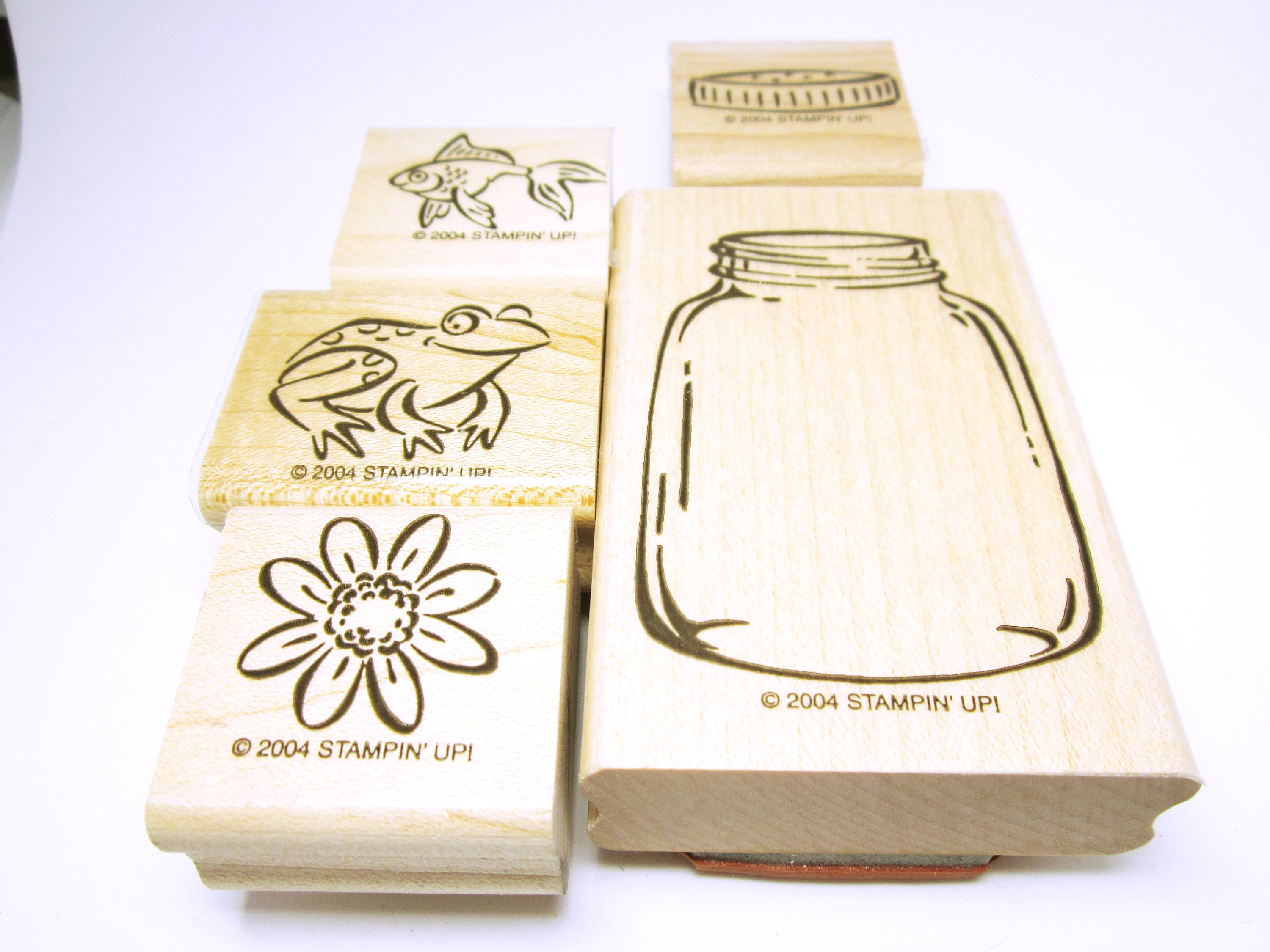 Set Of Five Card Making Rubber Stamps Jar And Items Stamping Etsy